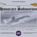 Honorary Sub  Certificate
