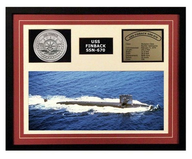 3 SSN 670 PICTURE USS Finback  Framed Navy Ship Display Large 6388 grande
