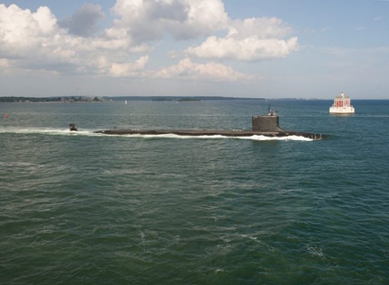 SSN 784 USS North Dakota  underway during trials in August 2014