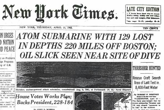 SSN 593 LOST NEW YORK TIMES