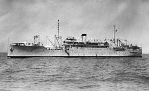 AS 10 USS Argonne at anchor, circa in the early 1930s (NH 58034) -