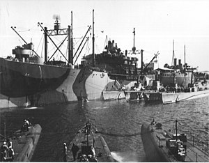 AS 24 USS Anthedon docked at Fremantle, Australia, on 26 January 1945 (80-G-0863)